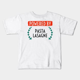 powered by lasagne Kids T-Shirt